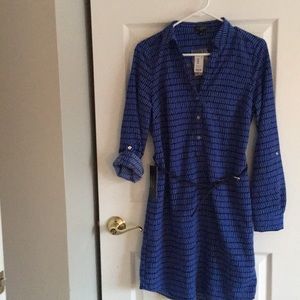 Shirt Dress Royal Blue with Black background